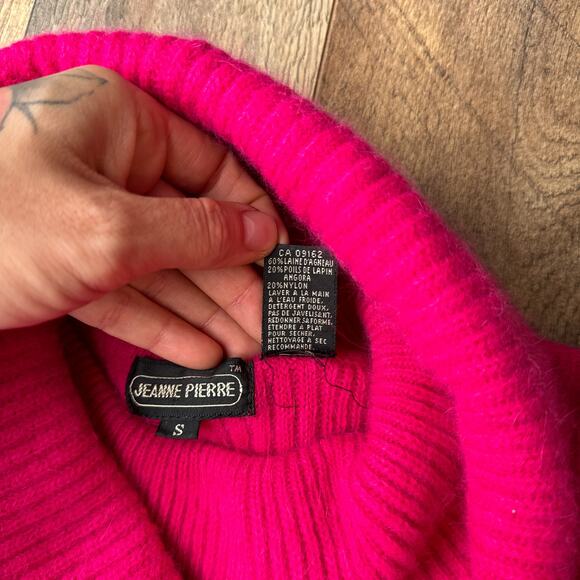 Vintage Angora Rabbit Lambswool Blend Sweater Women's Small Pink Jeanne Pierre - Picture 5 of 11